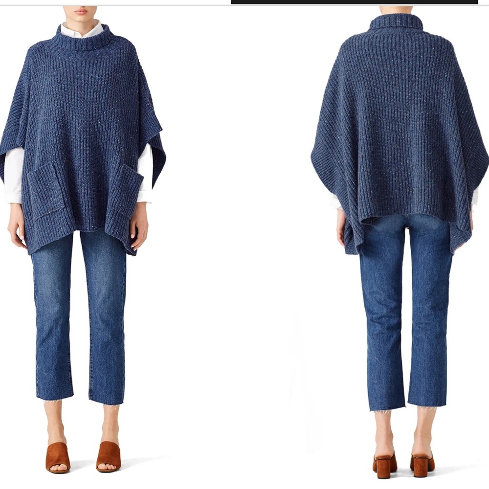 Rebecca Minkoff chunky poncho sweater -grey